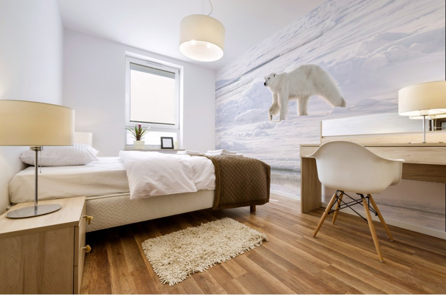 Polar Bear Ice Reflection Mural print