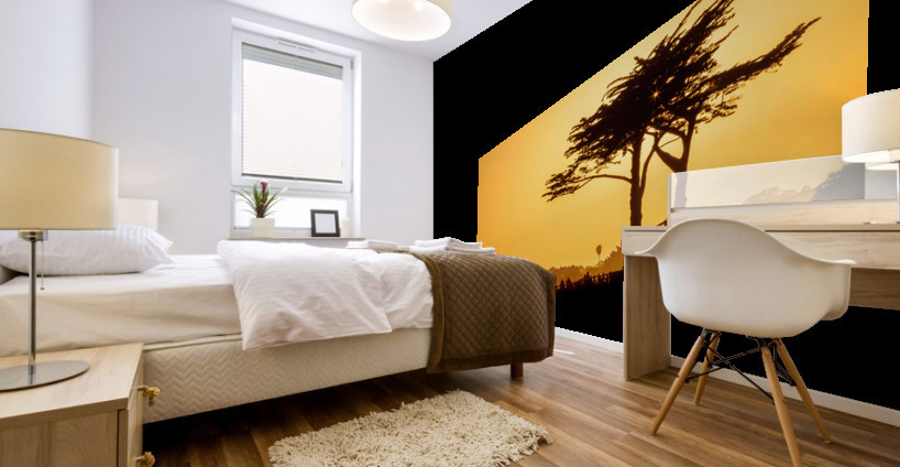 Sunset Tree Silhouette Mural print