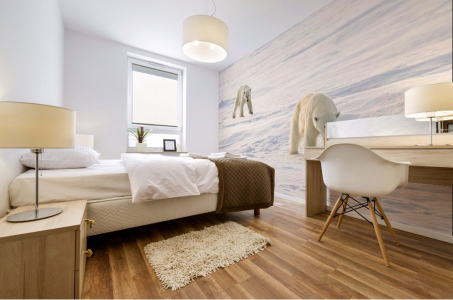 Polar Bears Walking Mural print