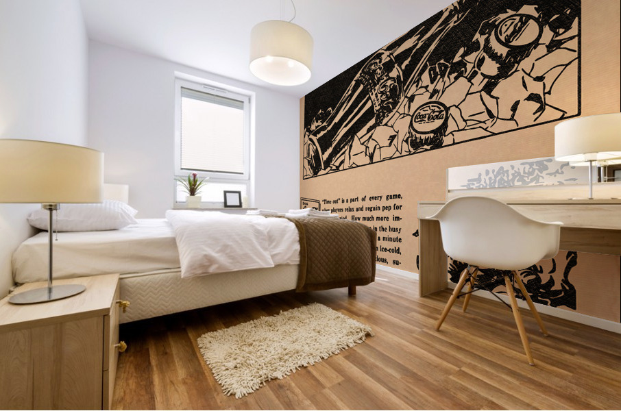 1954 Coke Football Ad Mural print