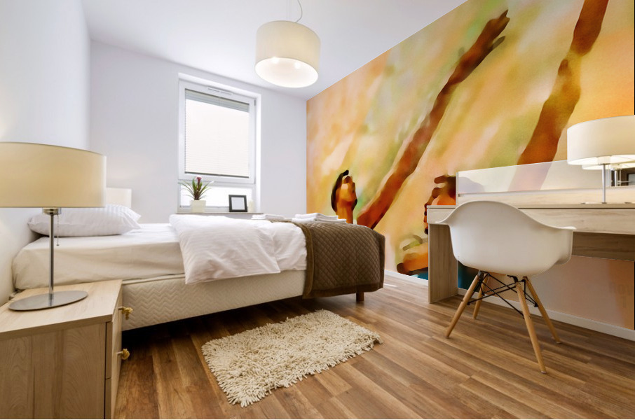 1970 Basketball Watercolor Mural print