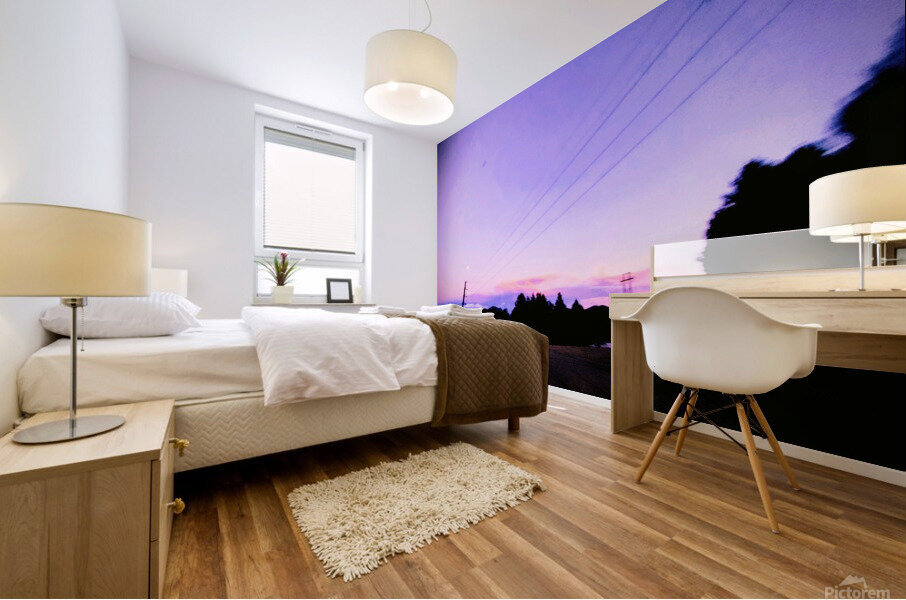 An Open Sky Where the Moon Dots the i Mural print