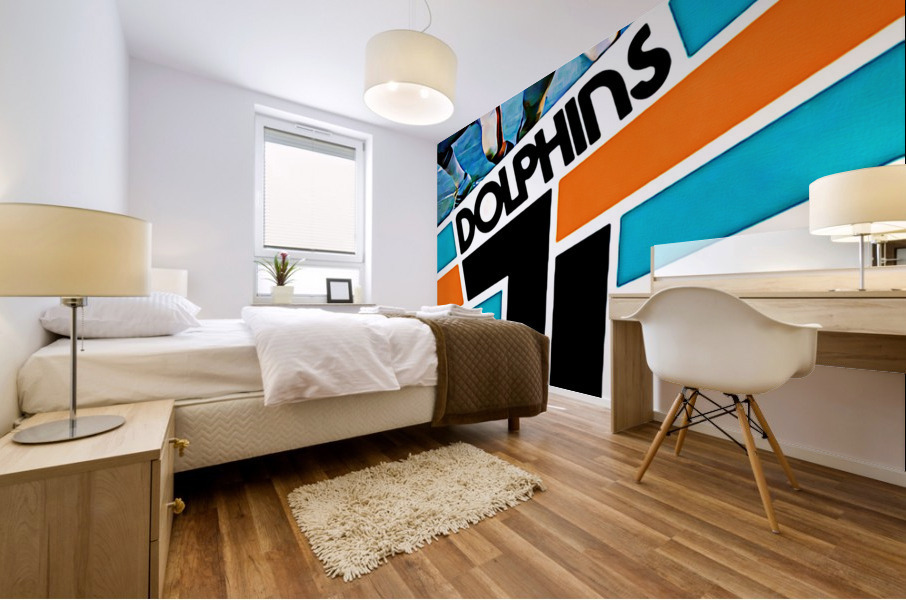 1976 Miami Dolphins Retro Remix Mural print