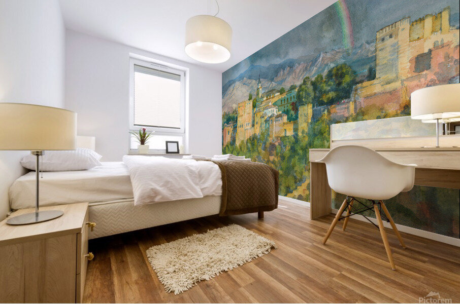 Rainbow over the Alhambra Granada Spain Mural print