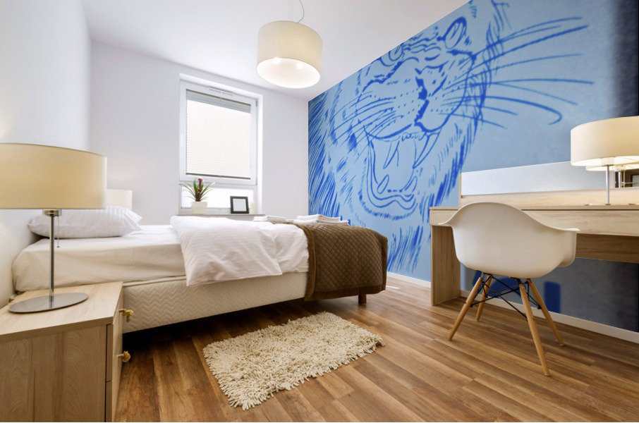 1961 Lion Mascot Art Mural print