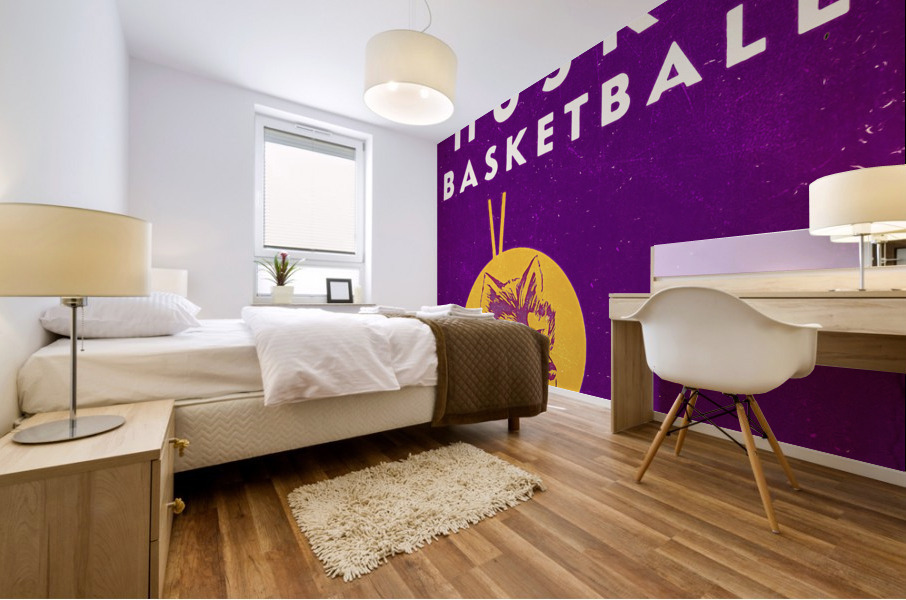 Vintage Washington Husky Basketball Art Mural print