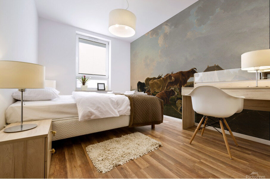 Landscape with Cattle Mural print