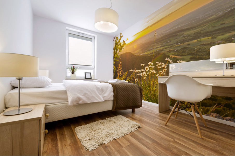 Sunset View in the Swabian Alps Mural print