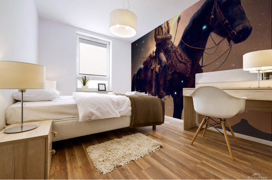 Western Cowboy riding his horse  2 Mural print