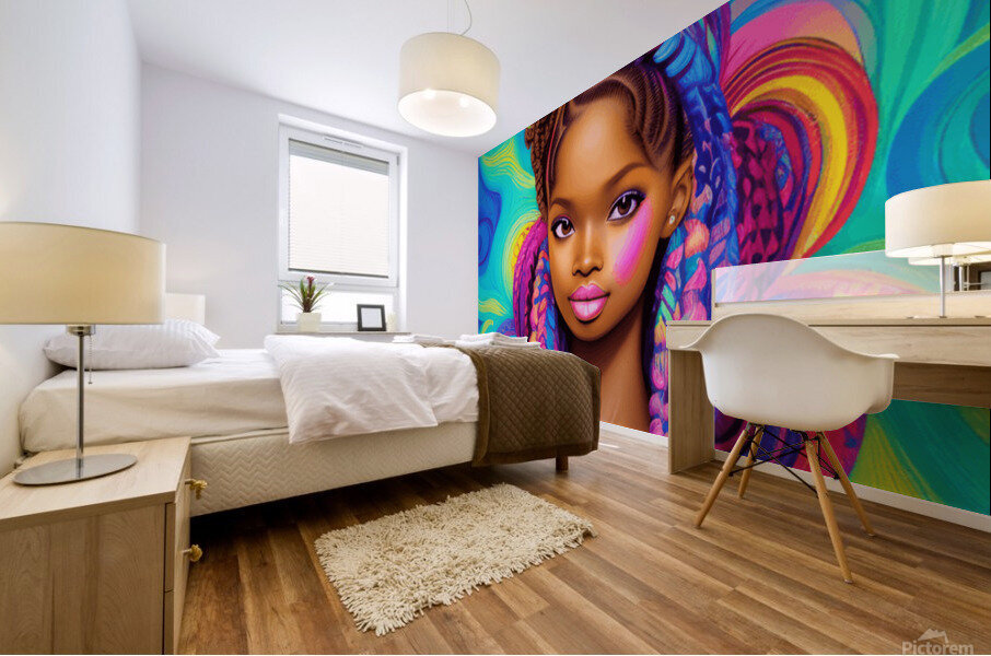 Dark Brown Skin Goddess Mural print