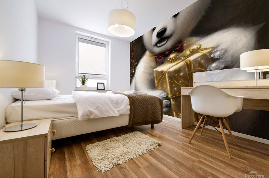 Fantasy Fluffy Tiny Polar Teddy Bear Mural print