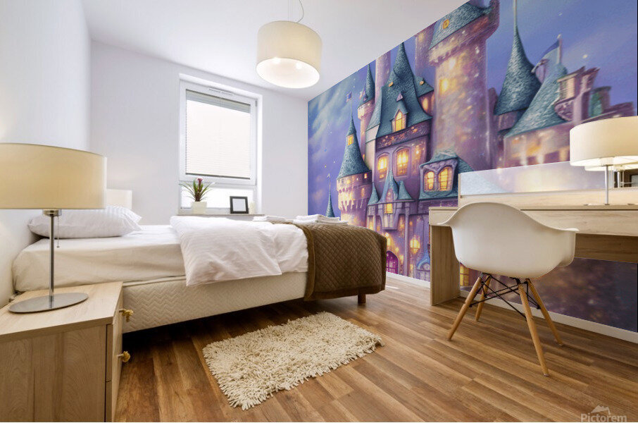 Fairytale Castle In The Clouds Mural print