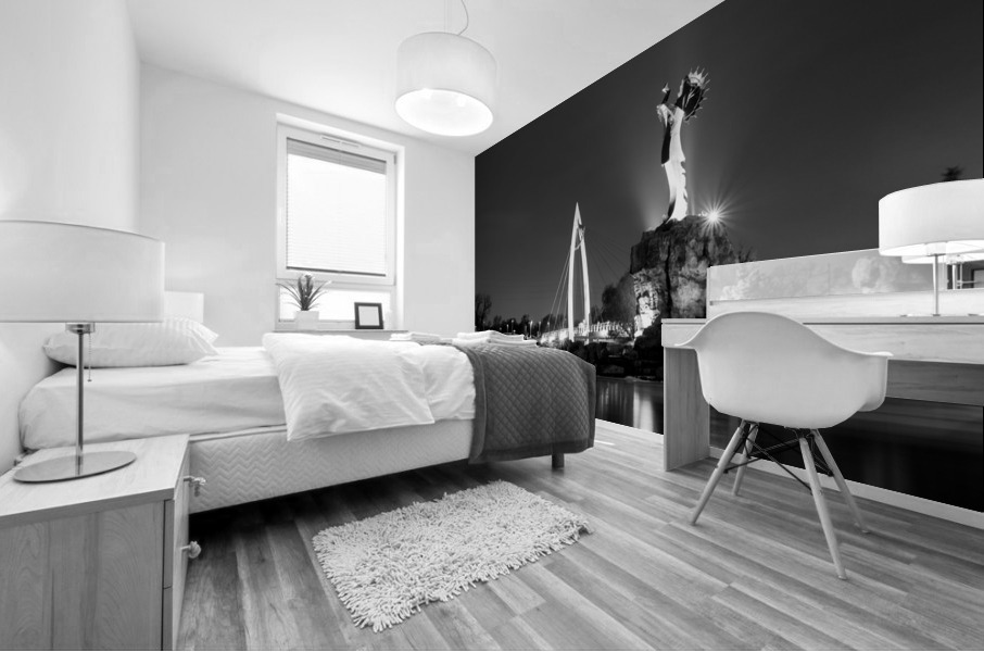 Keeper of the Plains Black and White Mural print