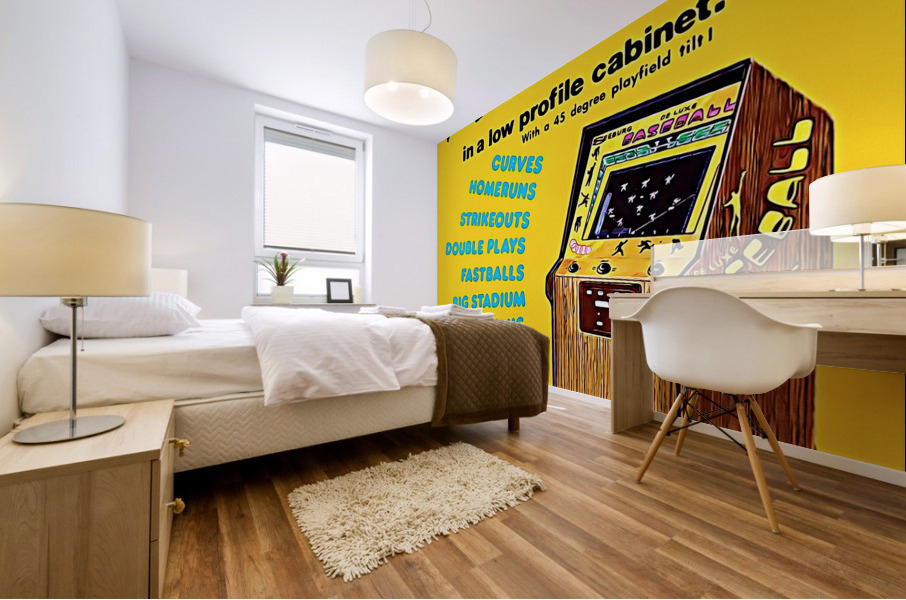 Retro Seventies Baseball Game Advertisement Mural print