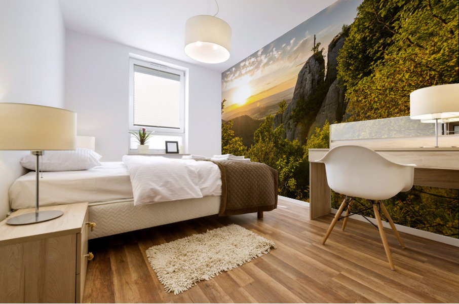 Sunset Mountain View Mural print