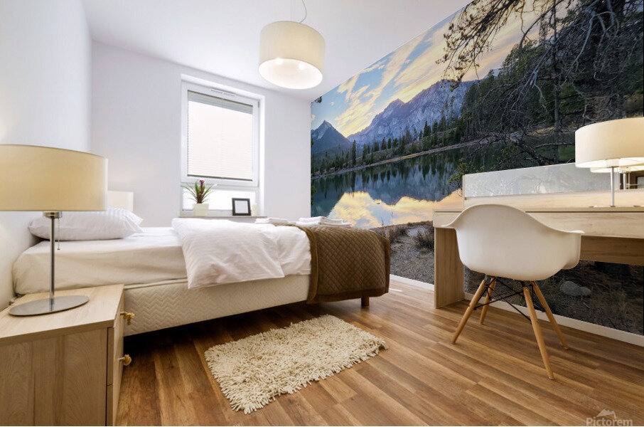 Mountain Lake Sunset Mural print