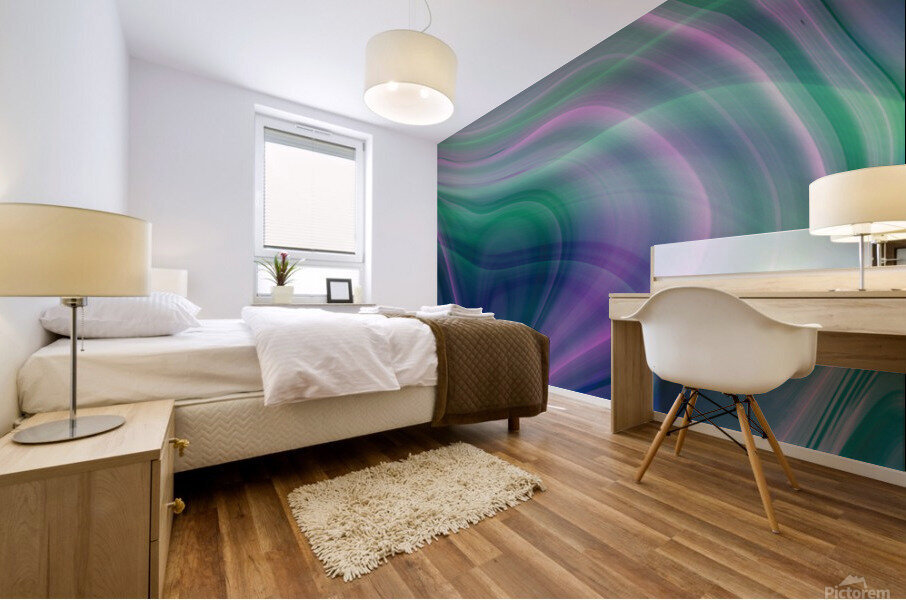 Purple and Green Abstract Mural print