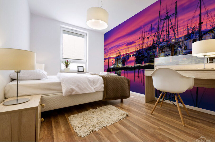 Sunrise At Comox Marina 1 Mural print