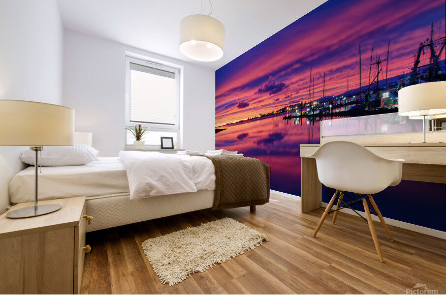 Sunrise At Comox Marina 2 Mural print