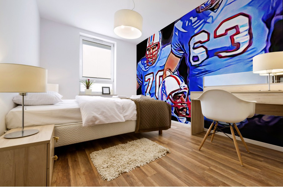 Retro Houston Oilers Football Oilfield Art Mural print