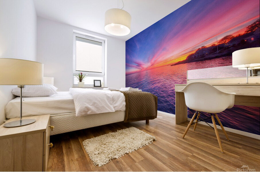 21 Sunset on Connecticut Shoreline Mural print