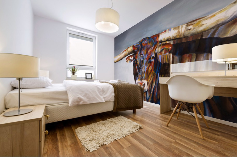 Stormy Longhorn Mural print