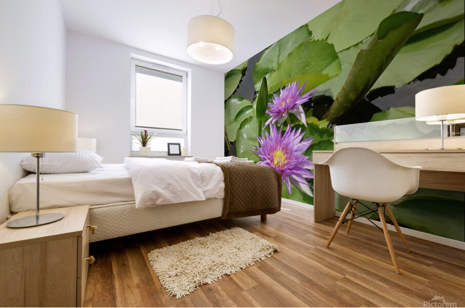 Purple Water Lilies Mural print