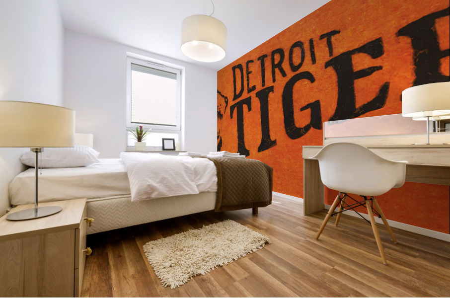 Detroit Tigers Throwback Logo Art Mural print