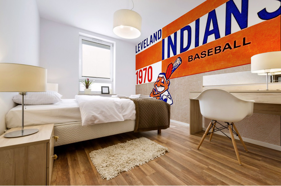 1970 throwback cleveland indians art  Mural print