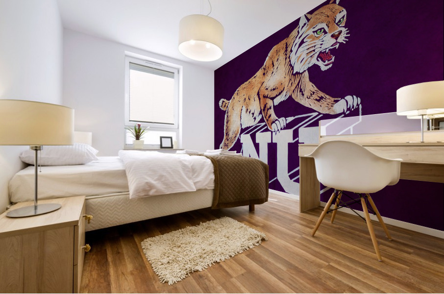 vintage northwestern wildcat nu art  Mural print