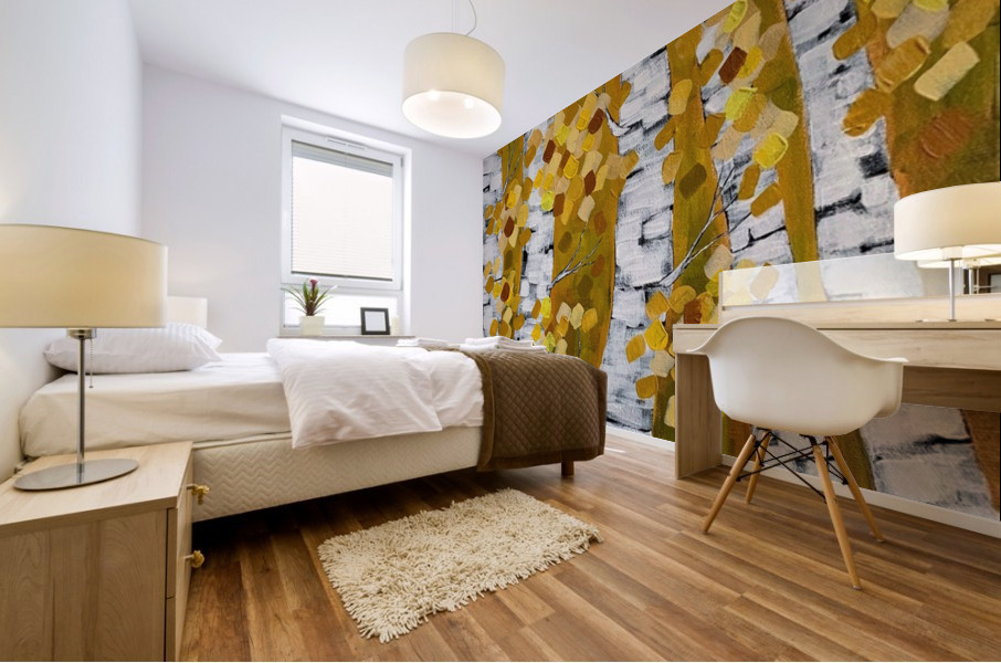 Autumn Birches Mural print