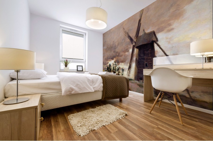 Windmill in the wind Mural print