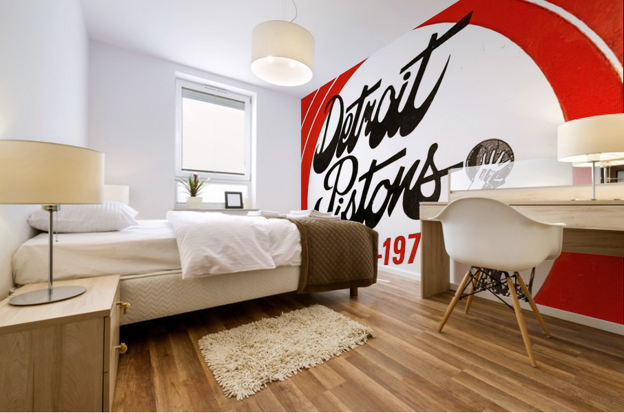 1969 Detroit Pistons Throwback Art Mural print