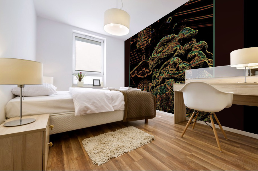 A JAPANESE FOO DOG   Mural print