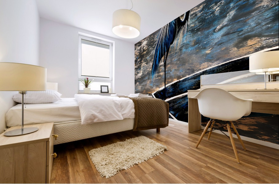 Heron On Boat Mural print