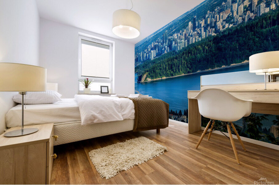 City of Glass: A High Quality Artwork of Vancouver Mural print