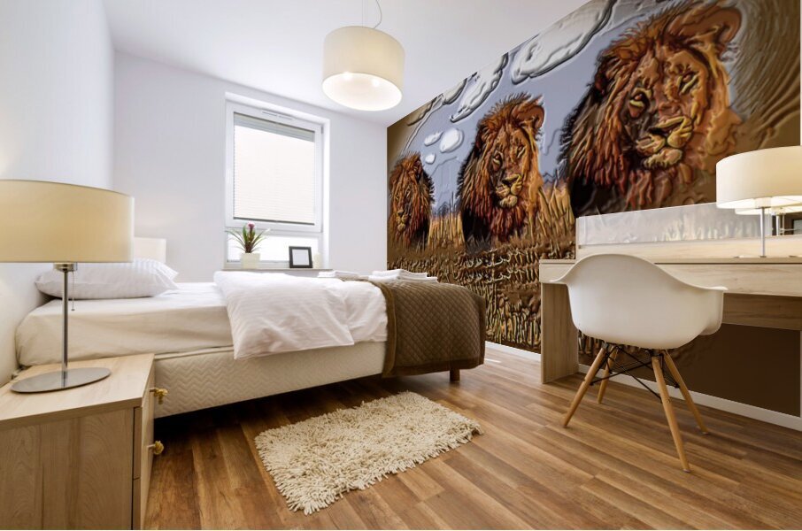 art   lion x3  AAA2 Mural print