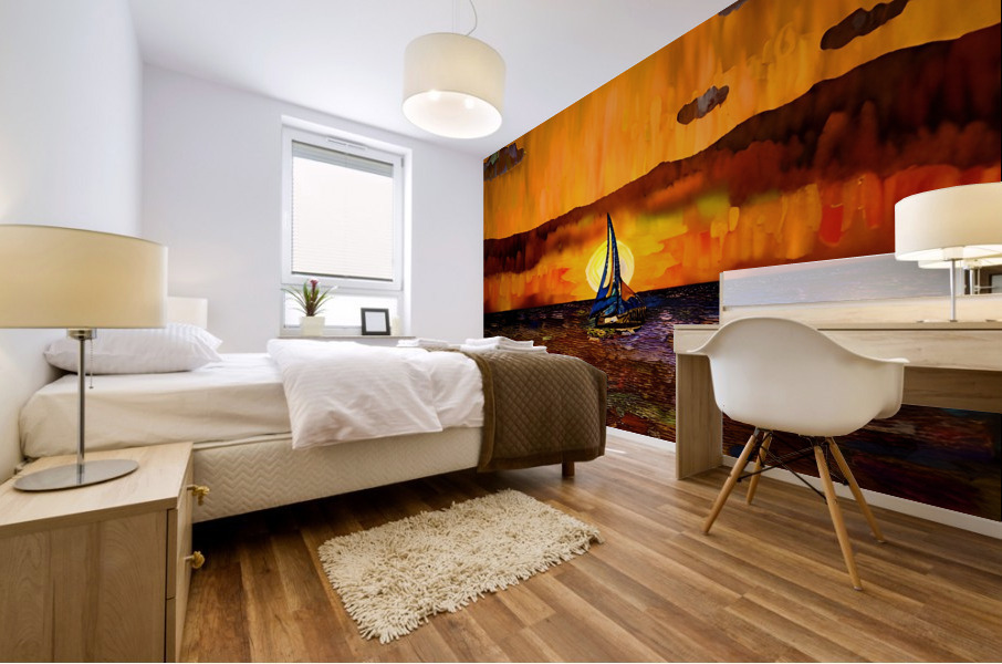 FT. MYERS BEACH SAILBOAT SUNSET Mural print