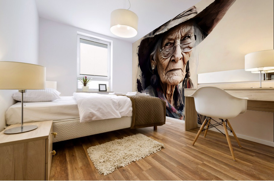 Wild West old woman no.6 Mural print