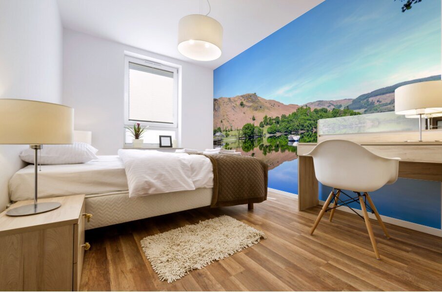 Reflections of Serenity: An Ultra High-Resolution Image of Howtown Ullswater Landing Mural print