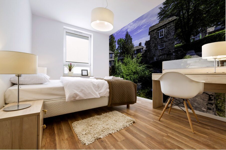 Bridging the Gap: Capturing the House on the Bridge in Ambleside Mural print