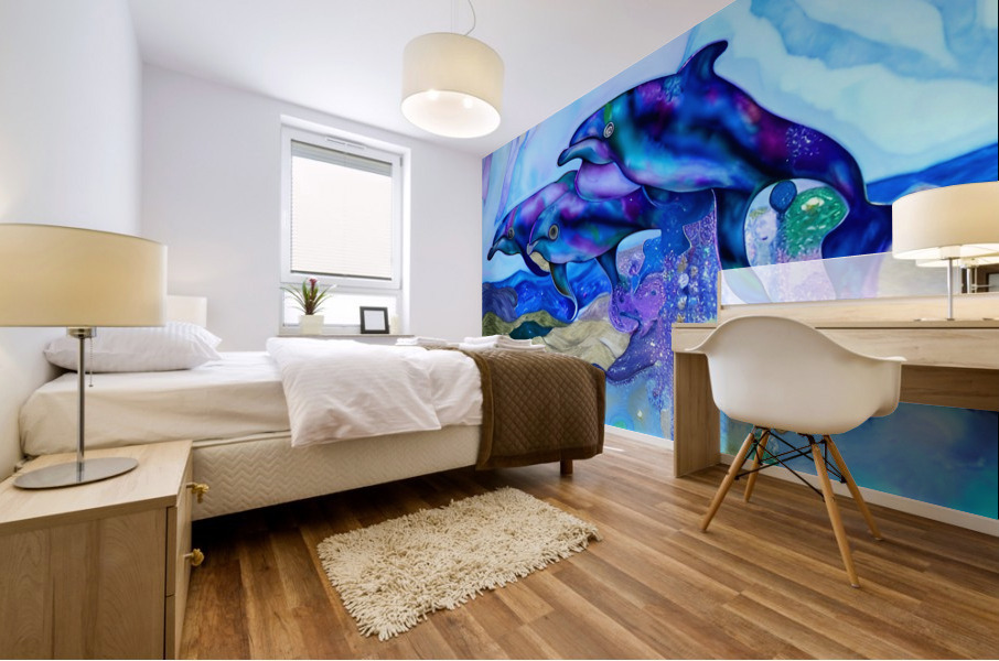 Magical Dancing Dolphins Mural print