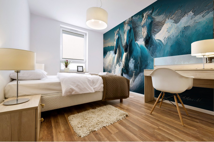 Neptuns Horses  Mural print