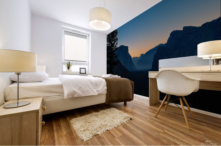 Morning Glow at Tunnel View: A Majestic Yosemite Panorama Mural print