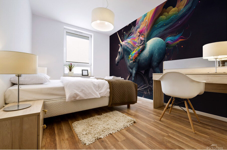 Rainbow Unicorn Mural print