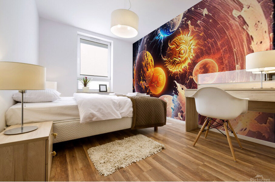 Suns and Moons Mural print