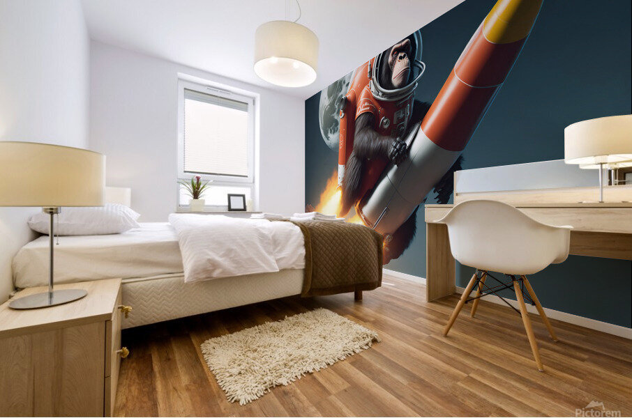 Ape to the moon 2 Mural print