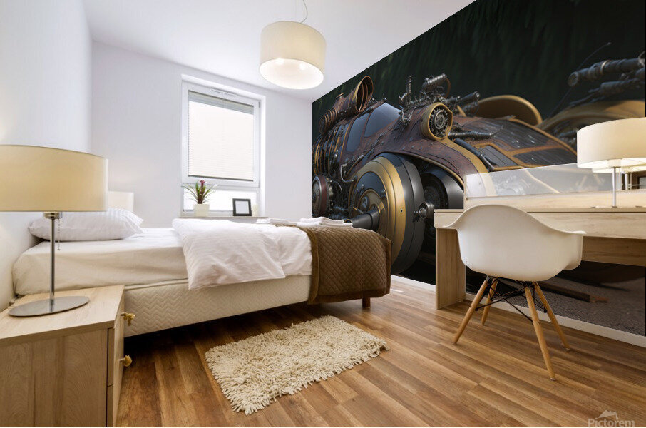 Steampunk Racecar 1-3 Mural print