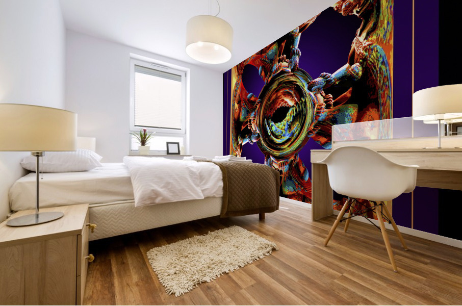 ABSTRACT GUARD LIONS  Mural print