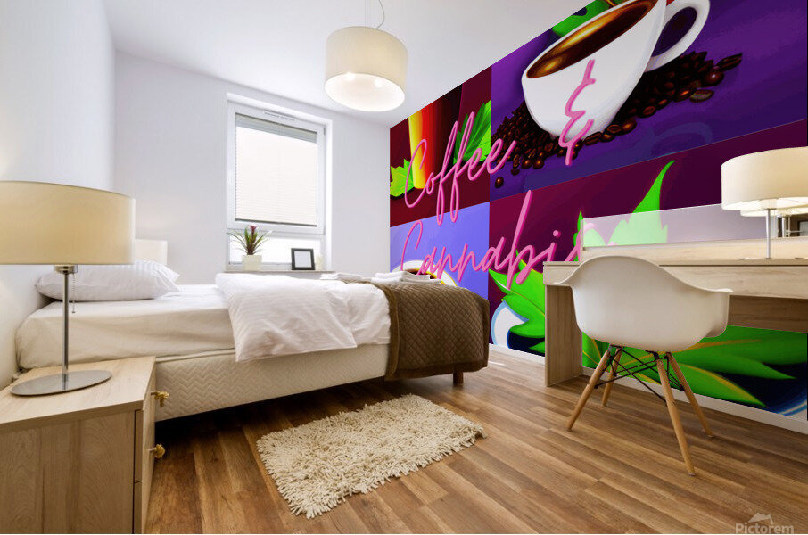 coffee and cannabis Mural print